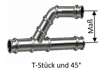 T-Stück mit 45°-Bogen – Originalbild aus der App